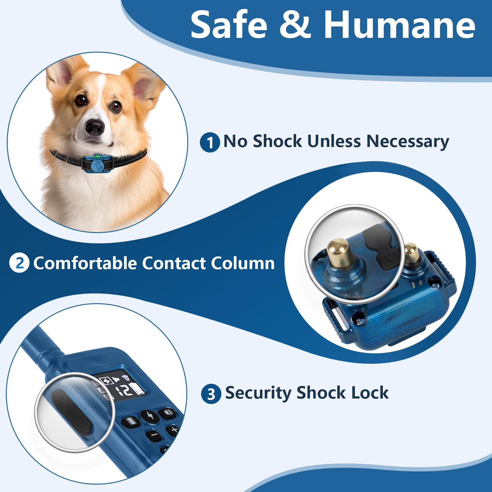 FASHILEAD blue waterproof collar ready for all-weather training.