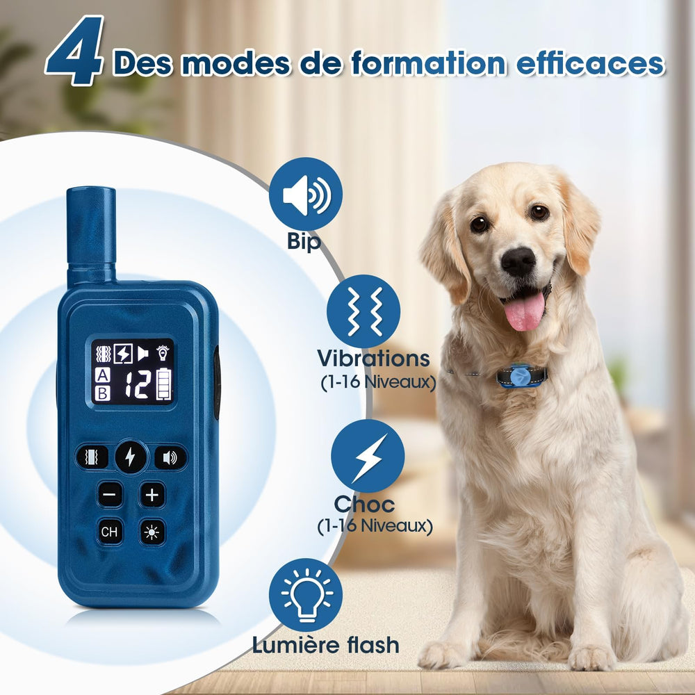 FASHILEAD IPX7 waterproof collar withstands rain during outdoor sessions.