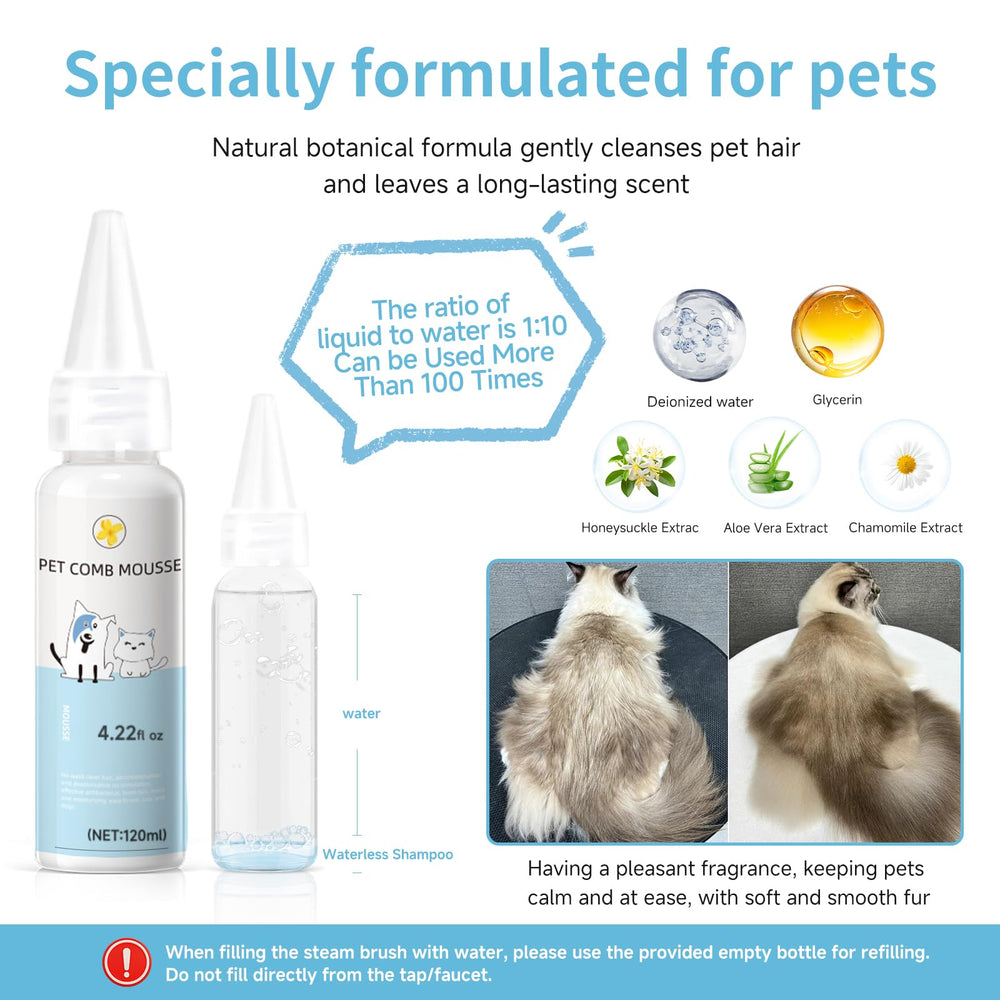 Fashionari Pet Steam Brush easy-clean action after grooming sessions.