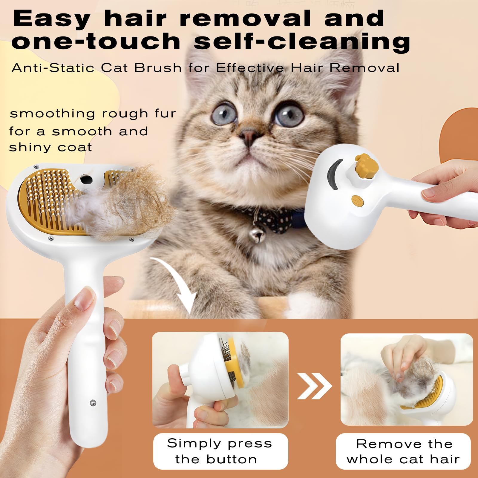 Fashionari Pet Steam Brush compact, lightweight design for easy travel.