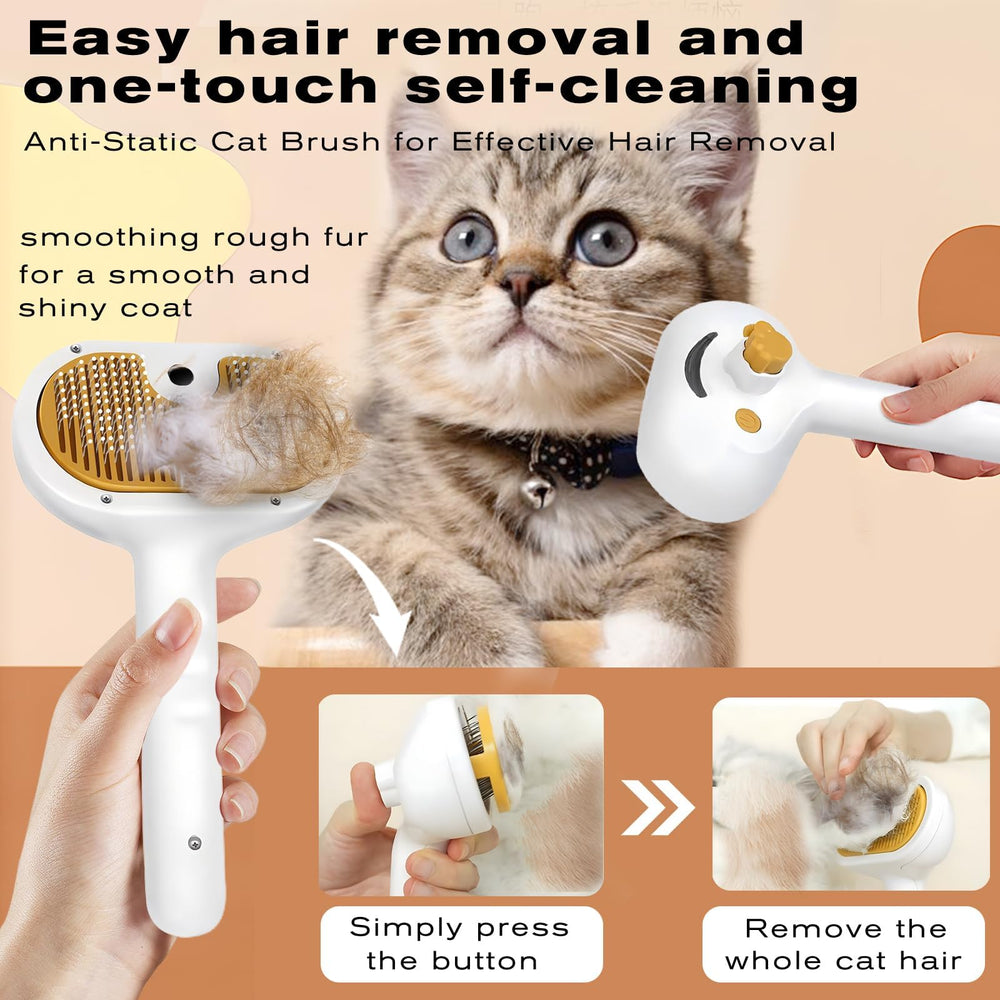 Fashionari Pet Steam Brush compact, lightweight design for easy travel.
