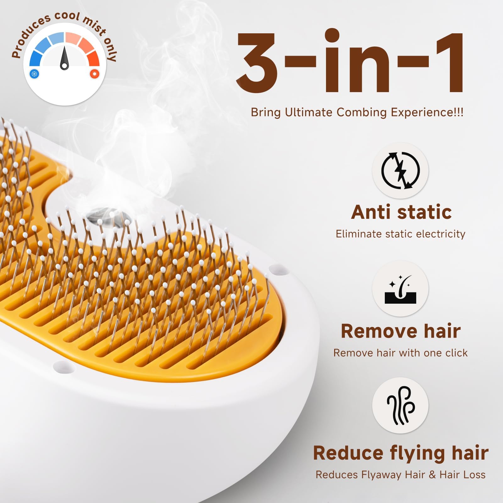 Fashionari Pet Steam Brush with skin-safe materials used during grooming.