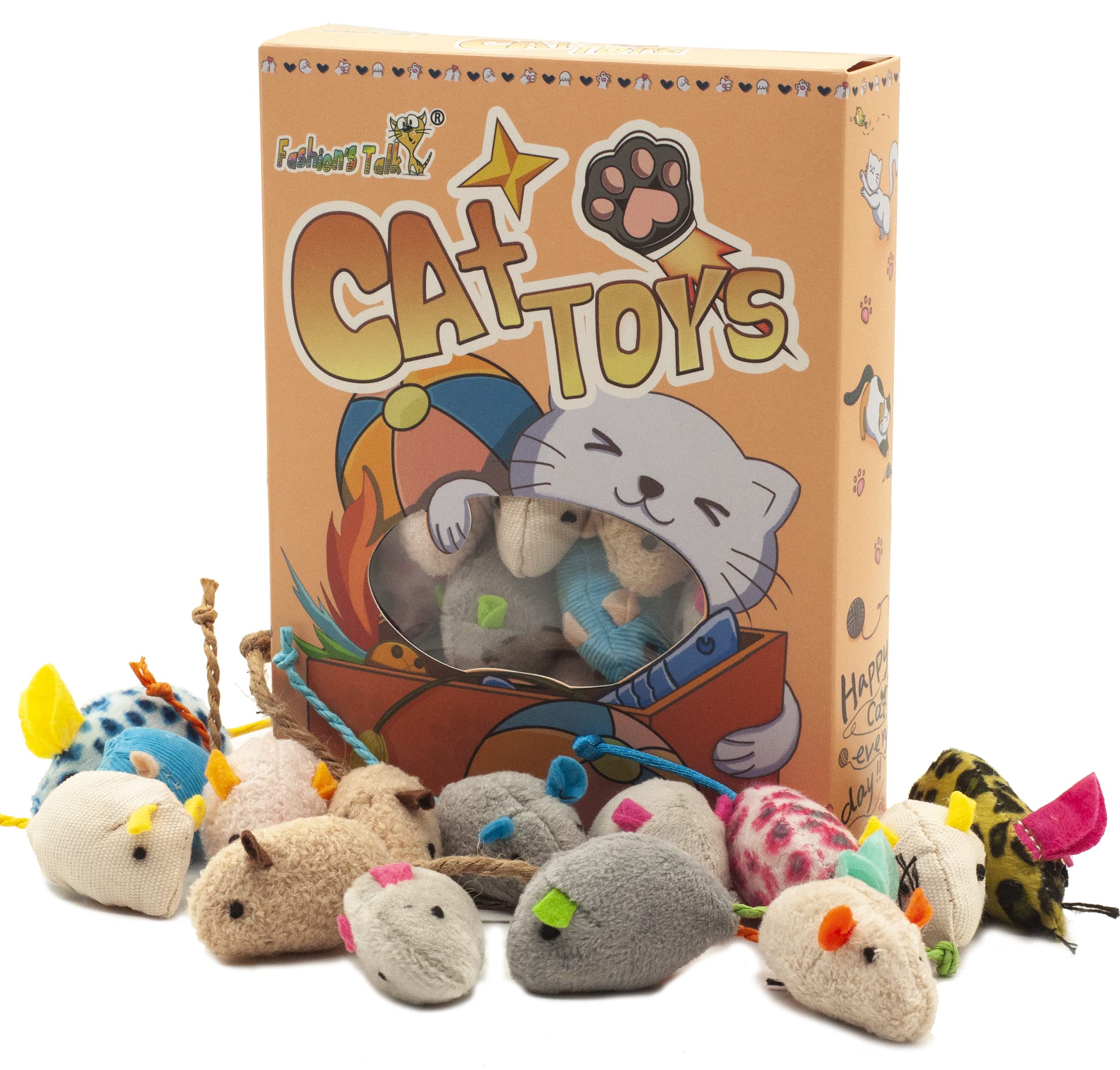 Fashion's Talk catnip mice with tails for swatting and interactive games