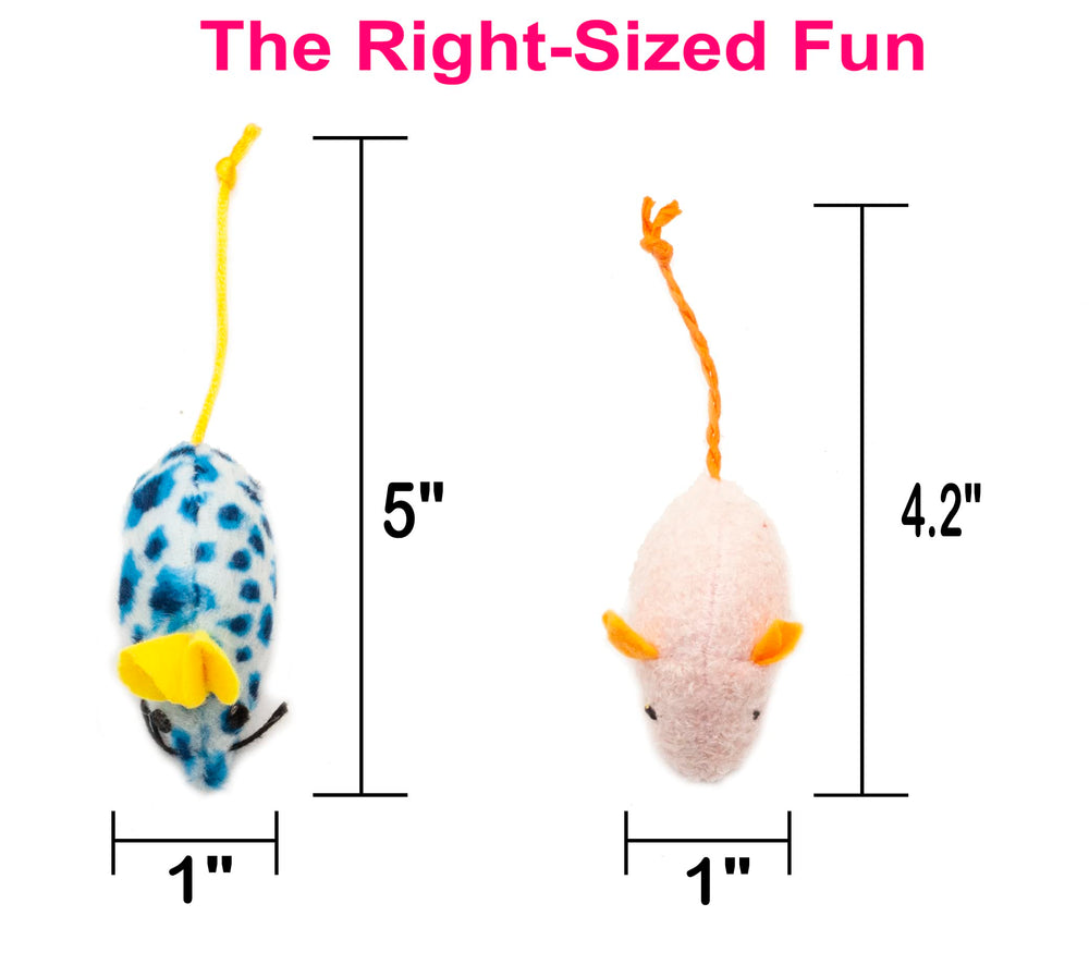 Fashion's Talk soft plush mice in assorted colors for multi-cat homes