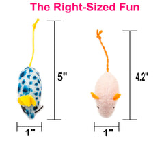 Fashion's Talk soft plush mice in assorted colors for multi-cat homes