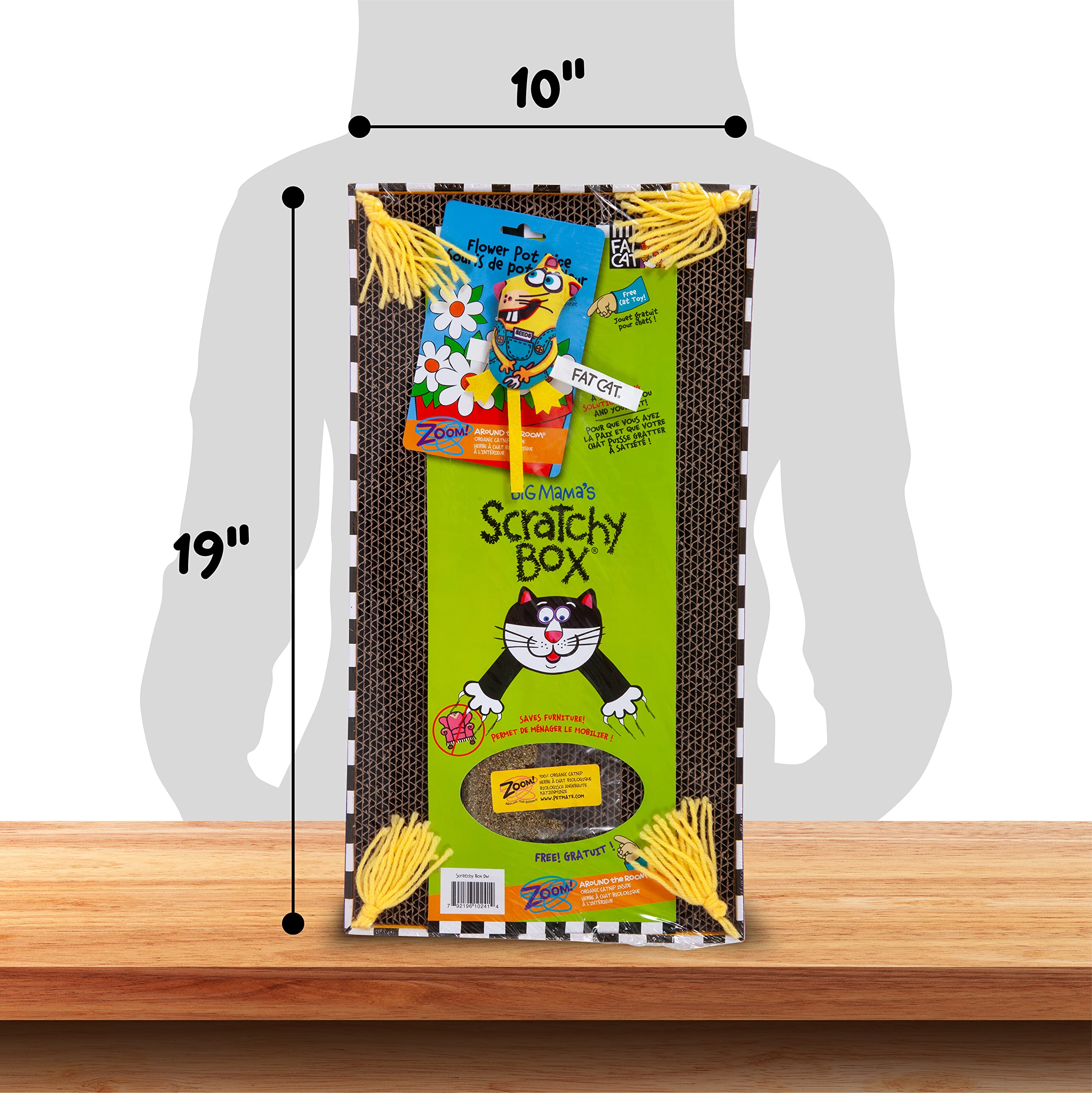 Fat Cat Big Mama's Scratch Box reversible design offers twice the fun as one side wears.