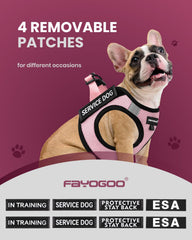 FAYOGOO escape-proof vest featuring Velcro and D-buckle for secure fit.