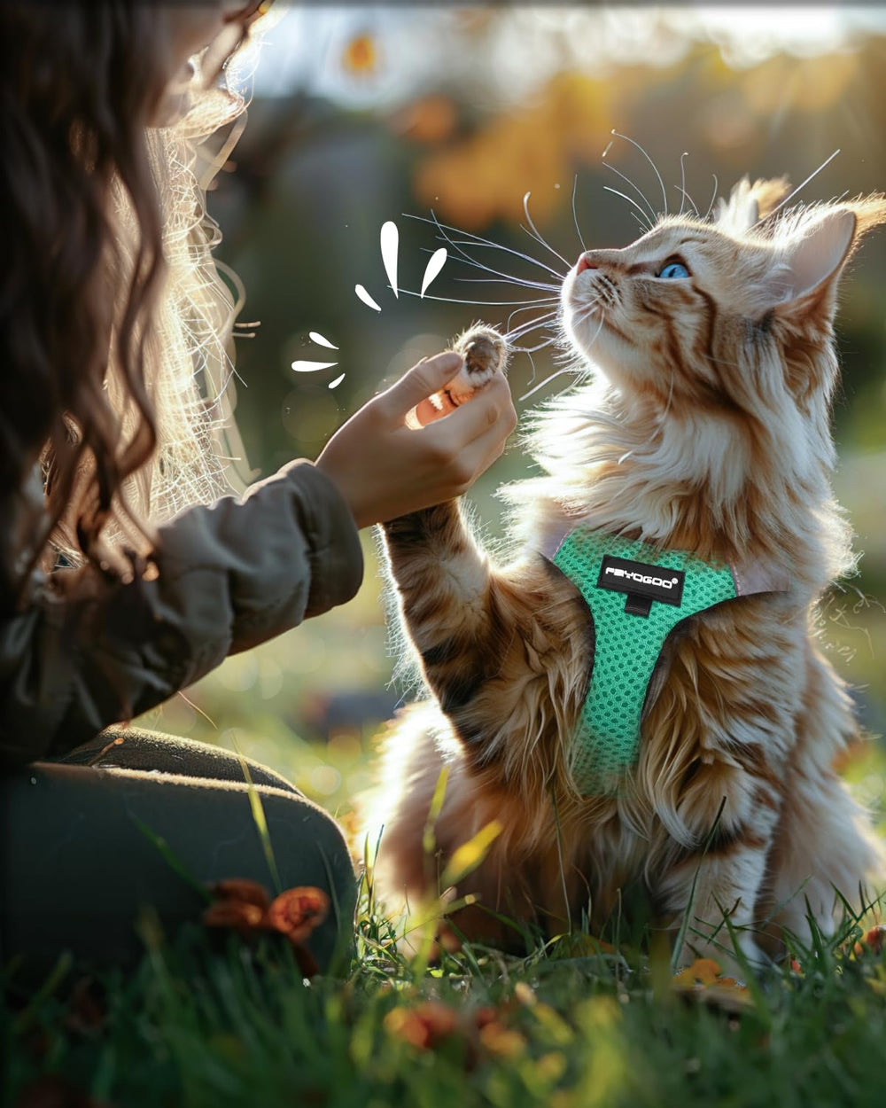 FAYOGOO multi-pet harness shows compatibility with cats and small dogs