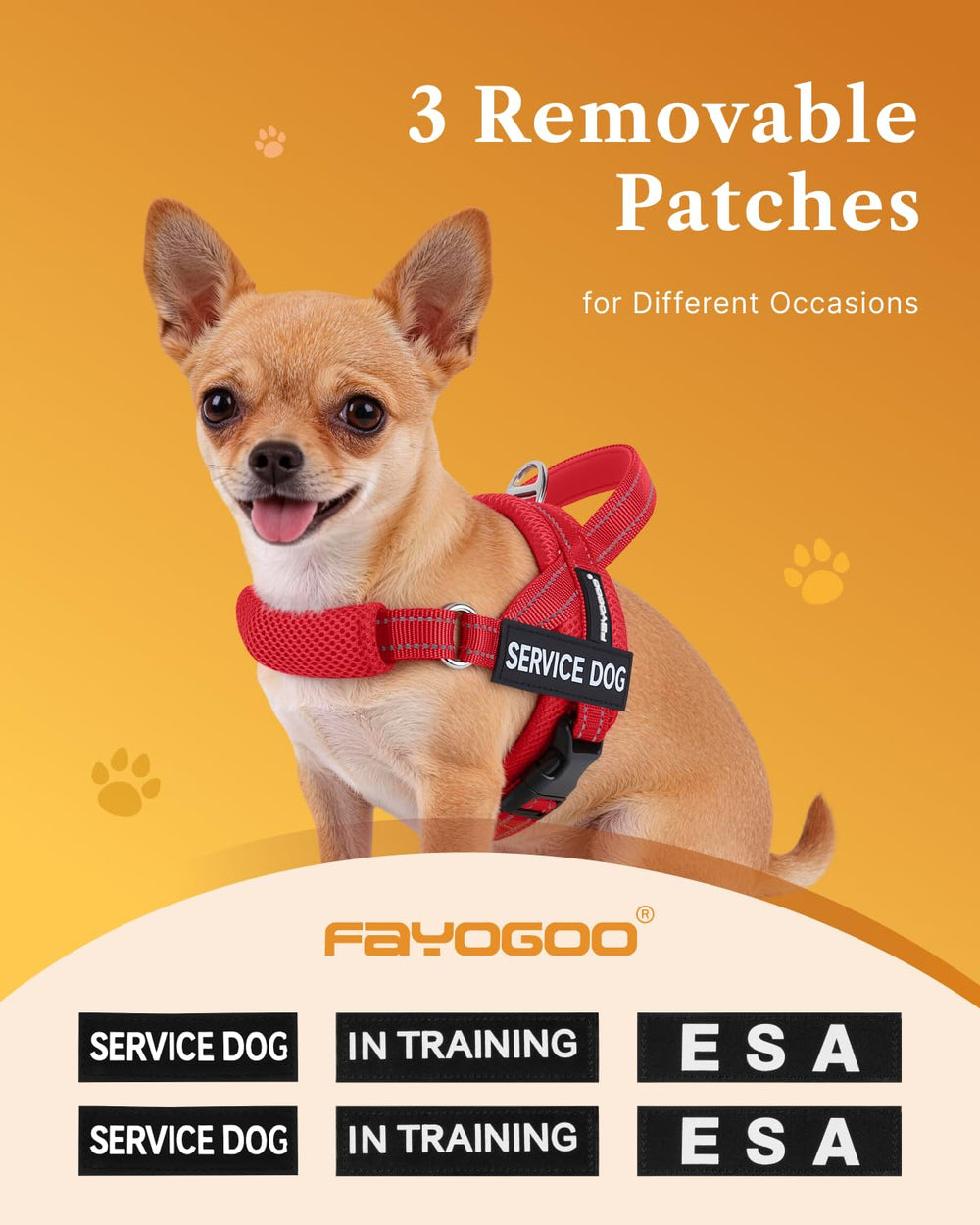 FAYOGOO high-visibility patches clarify service, training or ESA status