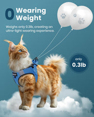 FAYOGOO small pet harness teal suitable for cats and small dogs.