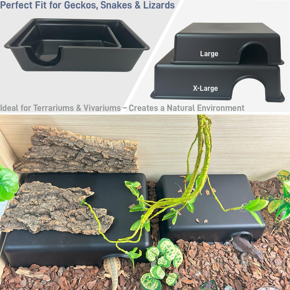 FCALIVV 12in large reptile hide terrarium habitat enhancement