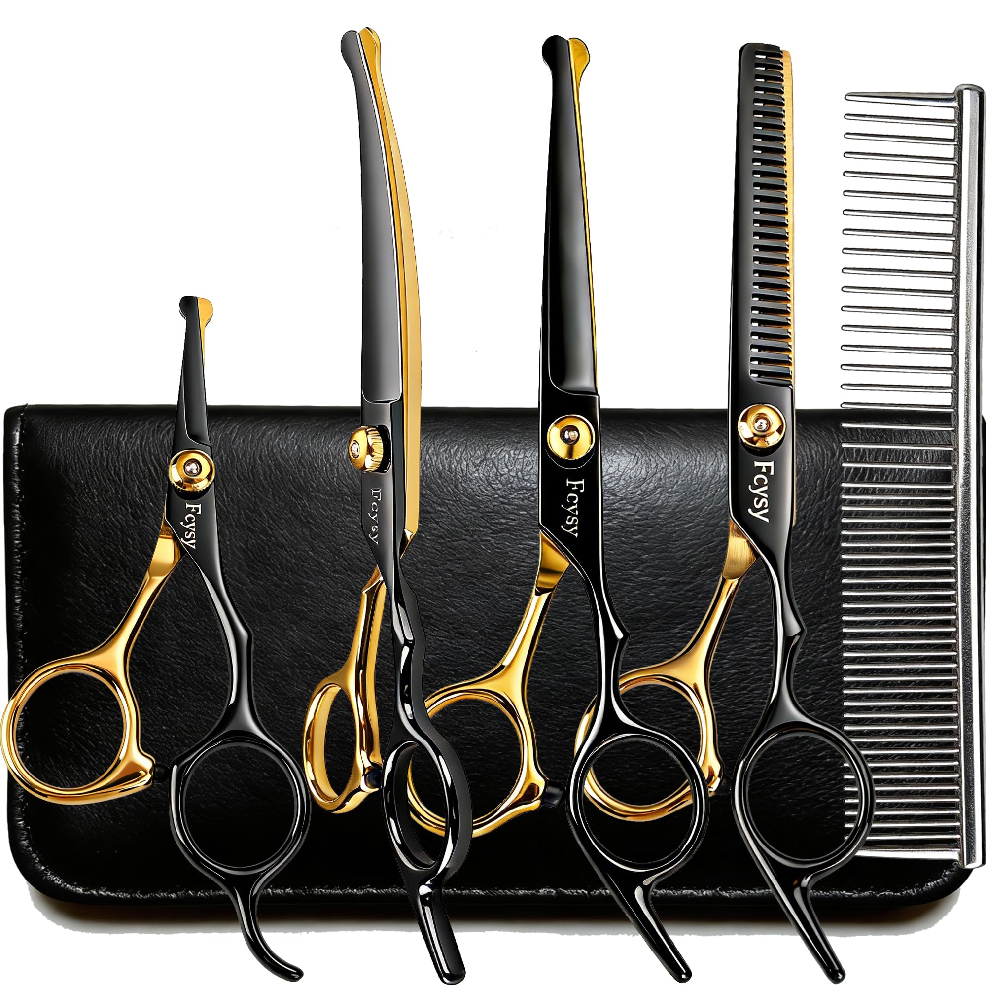 Fcysy dog grooming scissors kit case keeps tools organized for at-home grooming