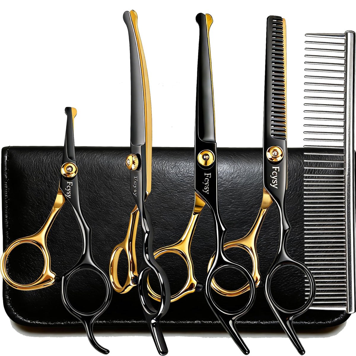Fcysy dog grooming scissors kit case keeps tools organized for at-home grooming