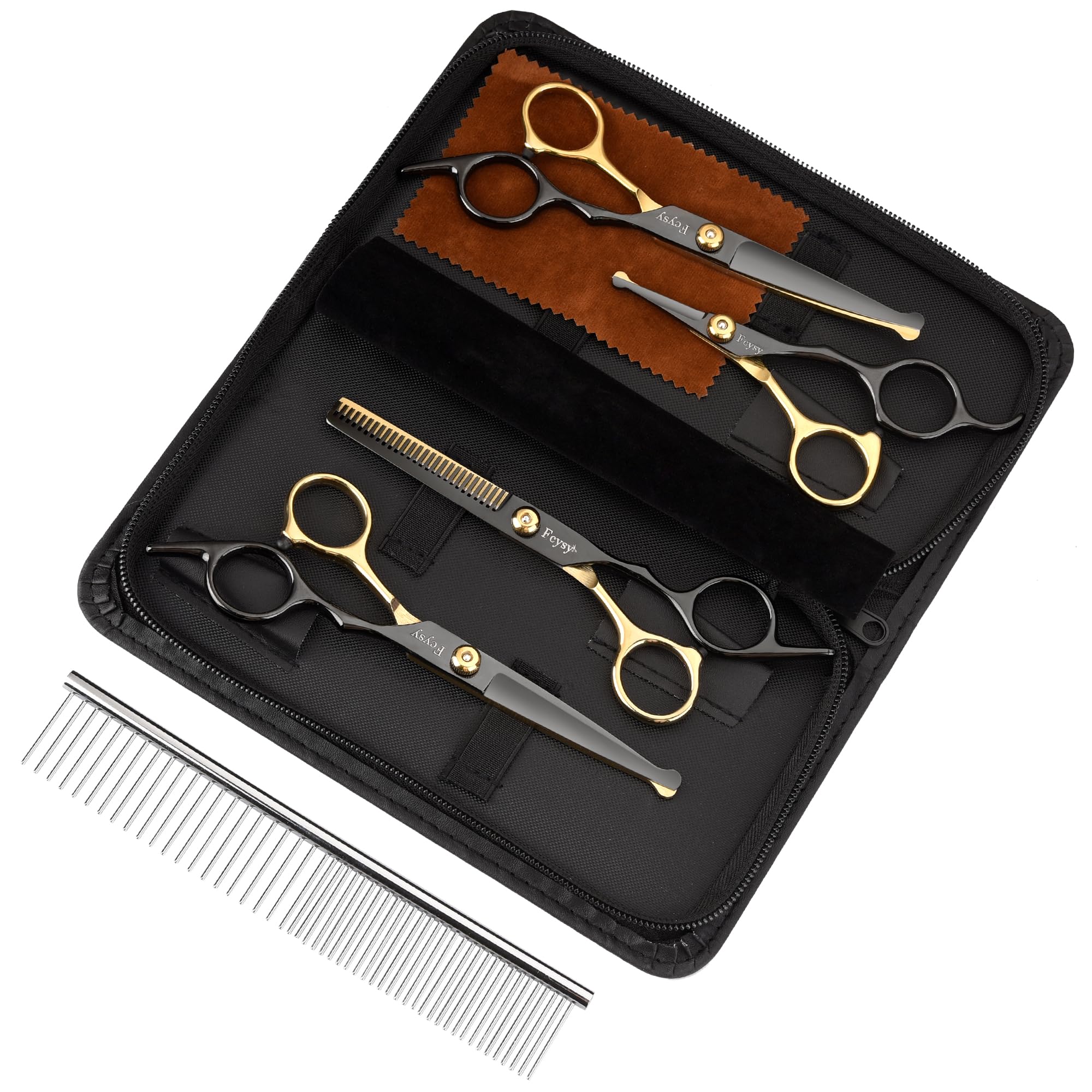 Fcysy professional pet grooming kit display with seven tools