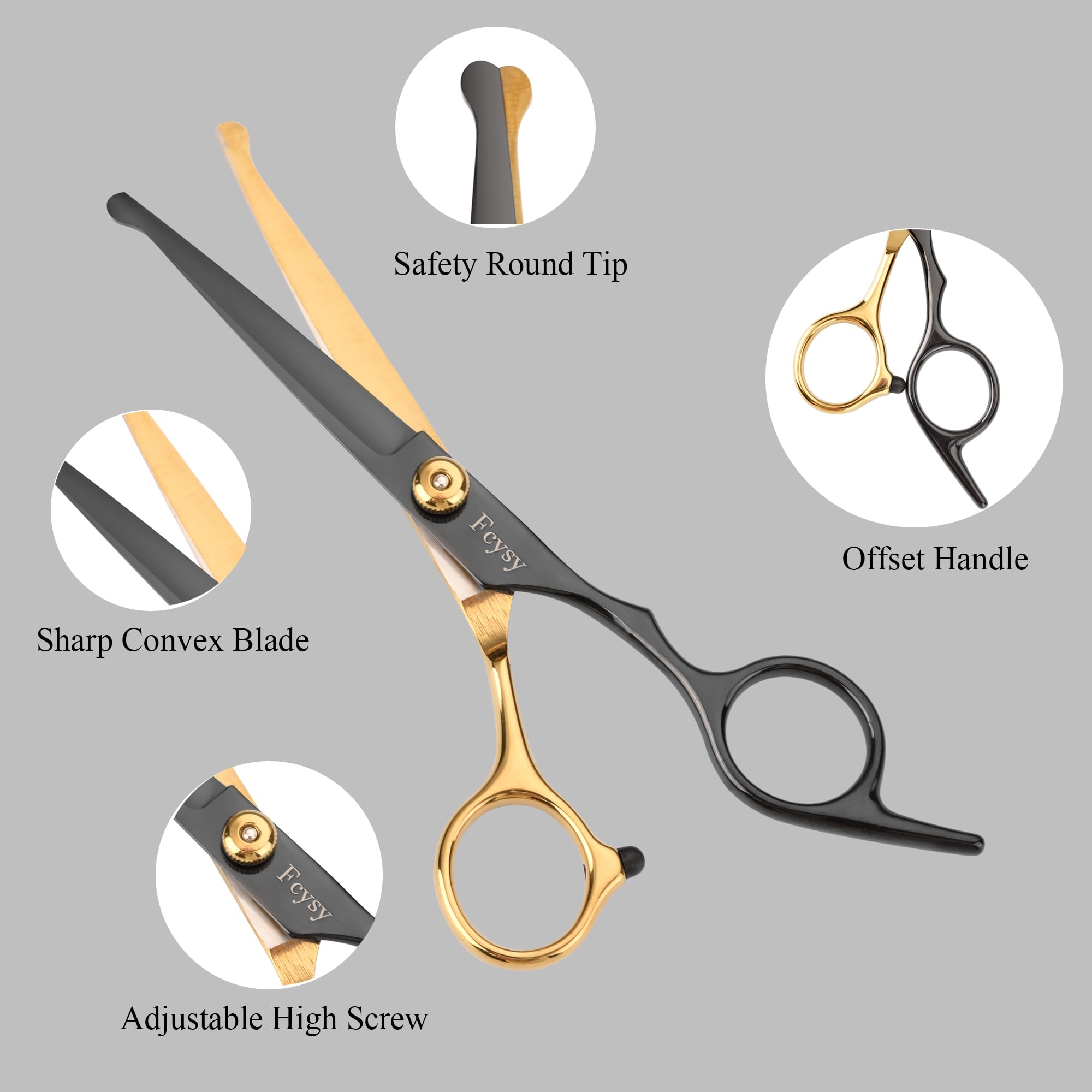 Fcysy upper curved 6in scissors in action for smooth contouring