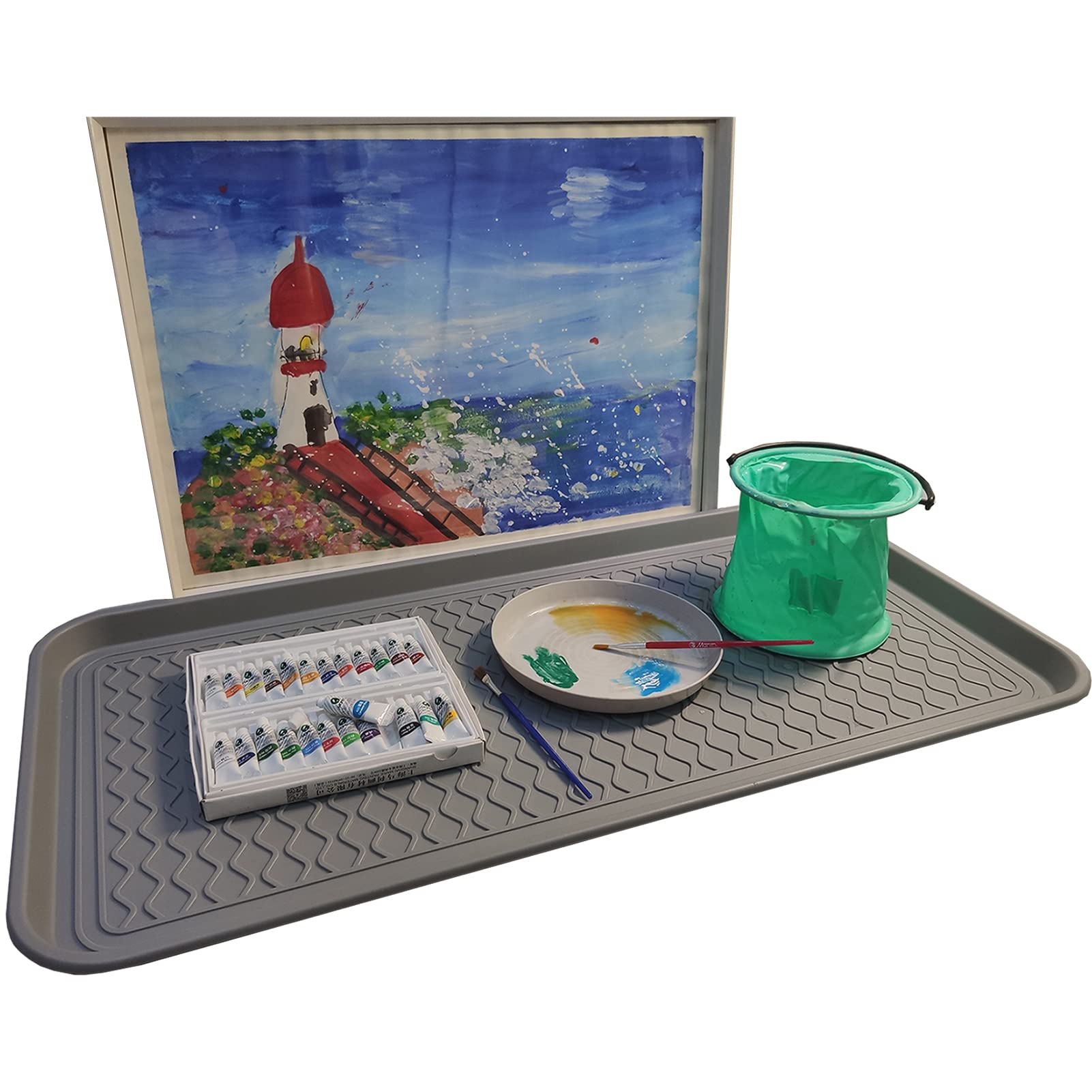 FDGARDEN entryway tray protects floors from muddy footwear.