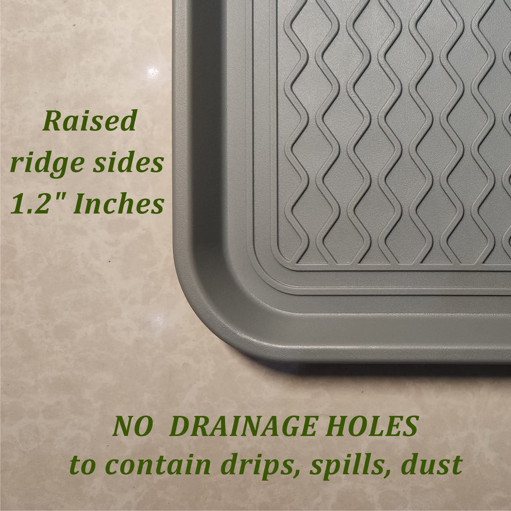 FDGARDEN floor protection tray by door for easy cleaning.