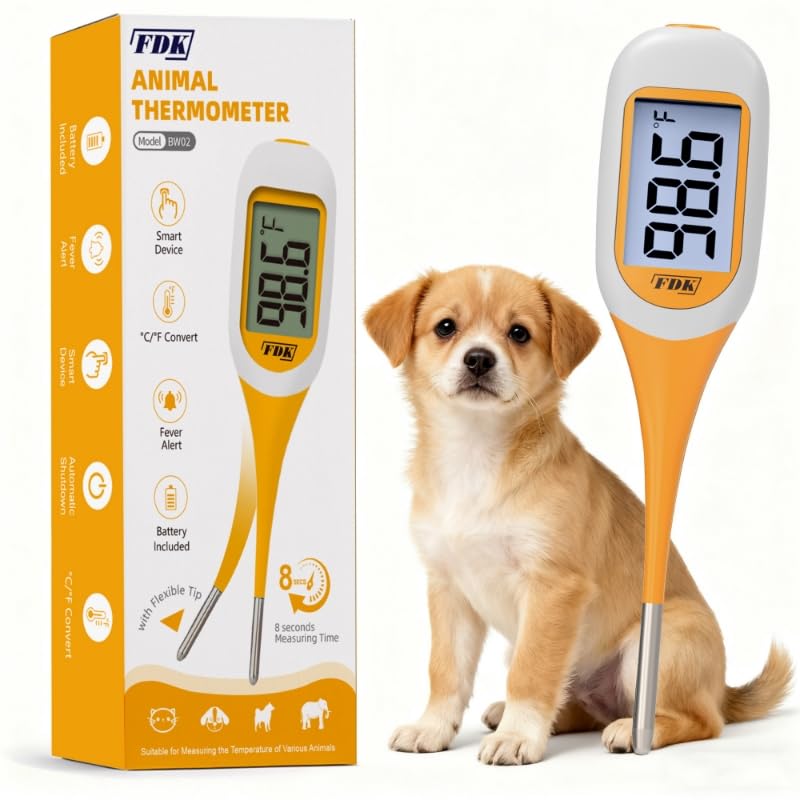 FDK 8-second reading dog and cat thermometer for fast pet temperature checks.