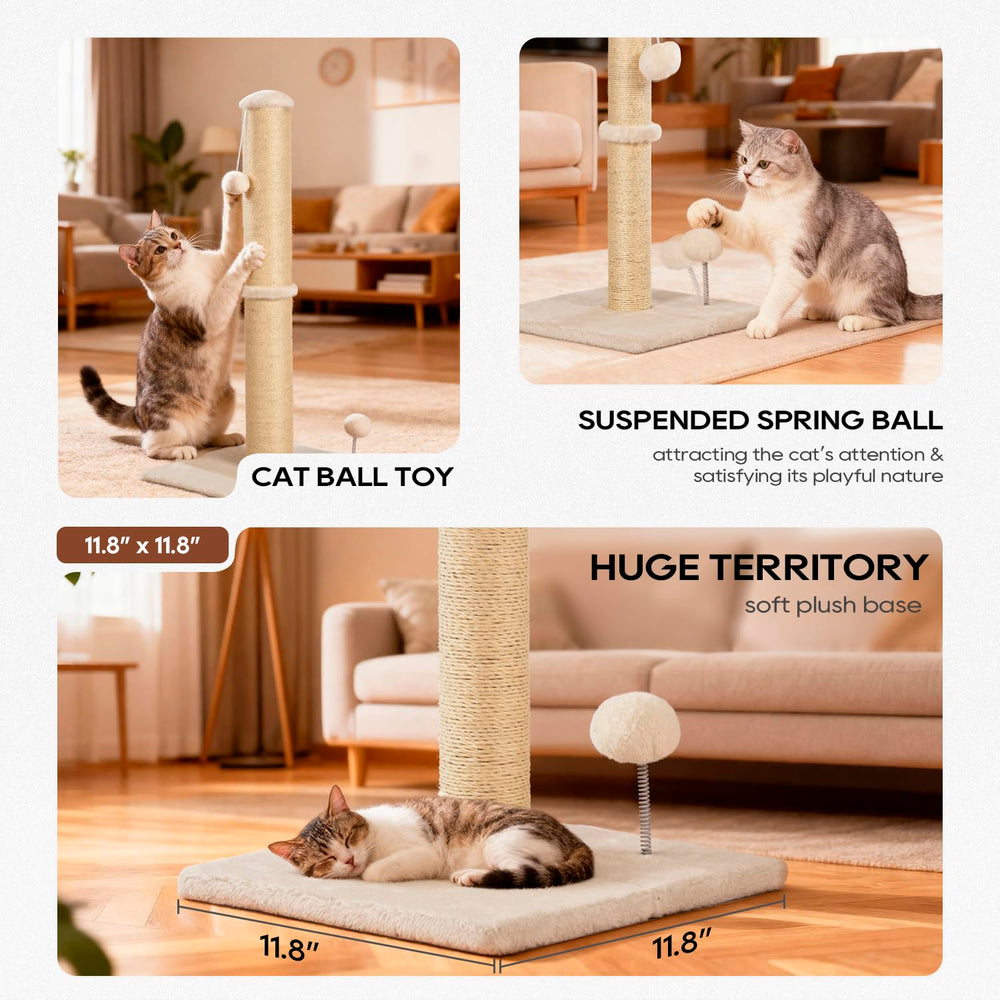 FDW 22-Inch post includes plush ball at multiple heights for interactive play.