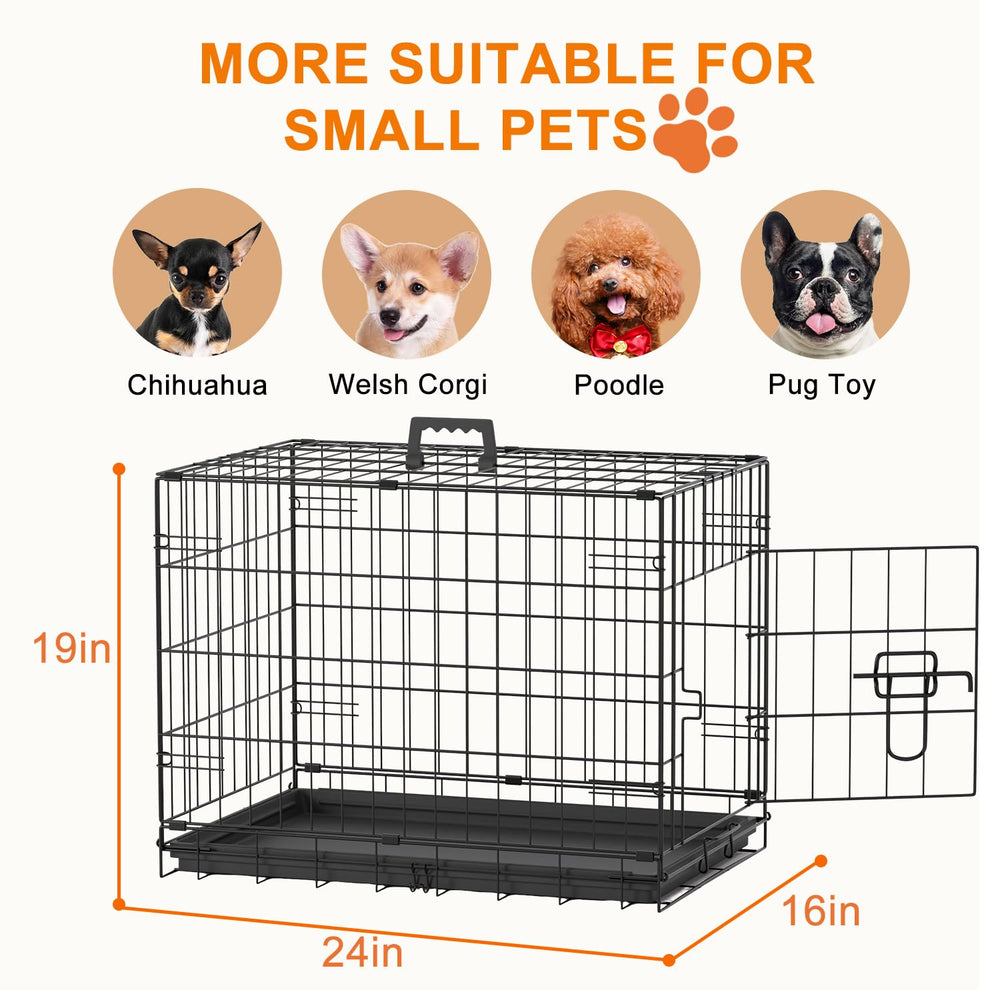 FDW 24-inch dog crate folded flat for easy storage and travel