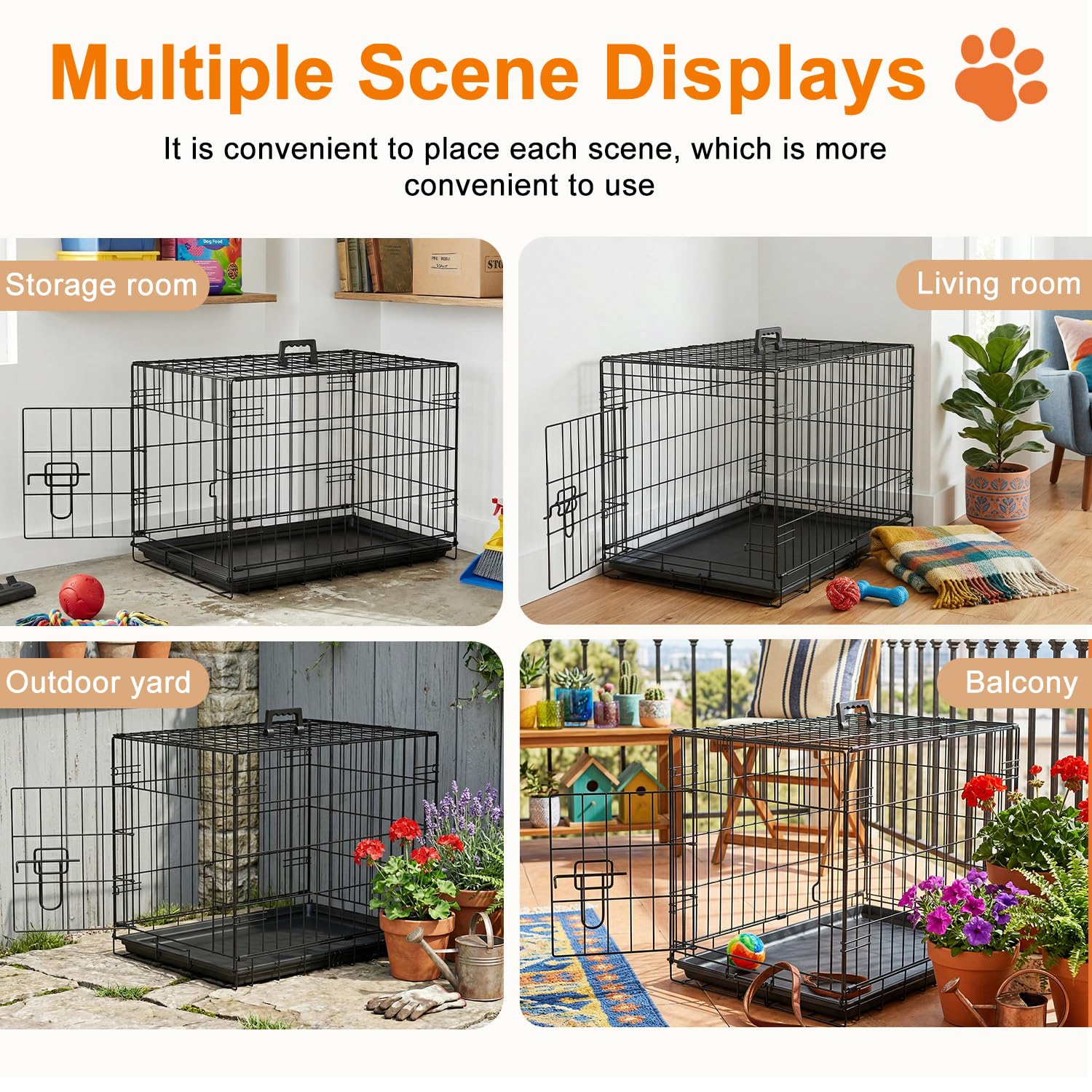 FDW 24-inch dog crate in use provides a calm space