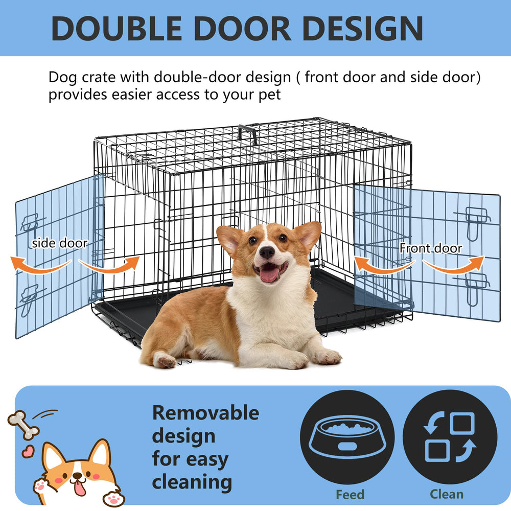 FDW 30-inch dog crate double-door design for versatile access