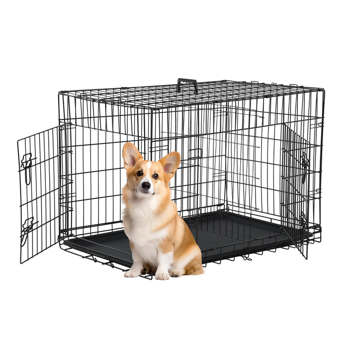 FDW 30-inch dog crate front view, showcasing safe containment and airflow