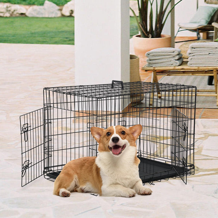 FDW 30-inch dog crate side view, easy side-entry for dogs