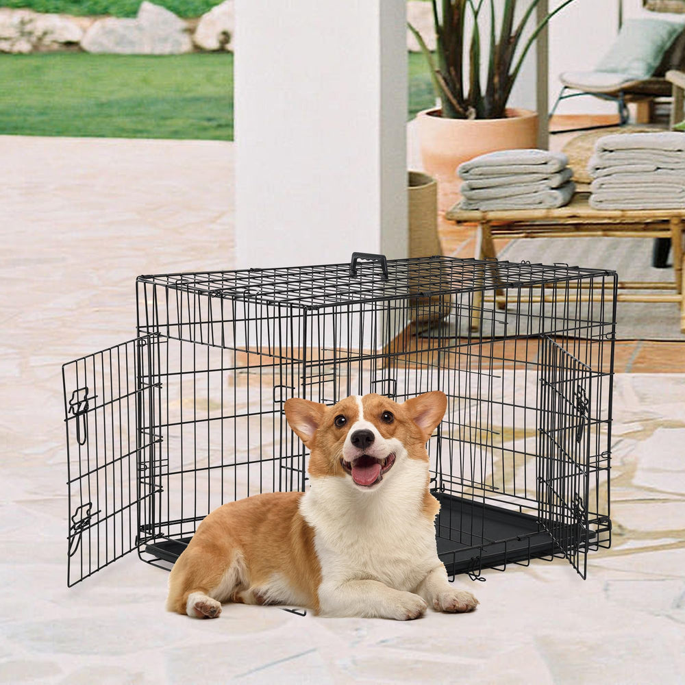 FDW 30-inch dog crate side view, easy side-entry for dogs
