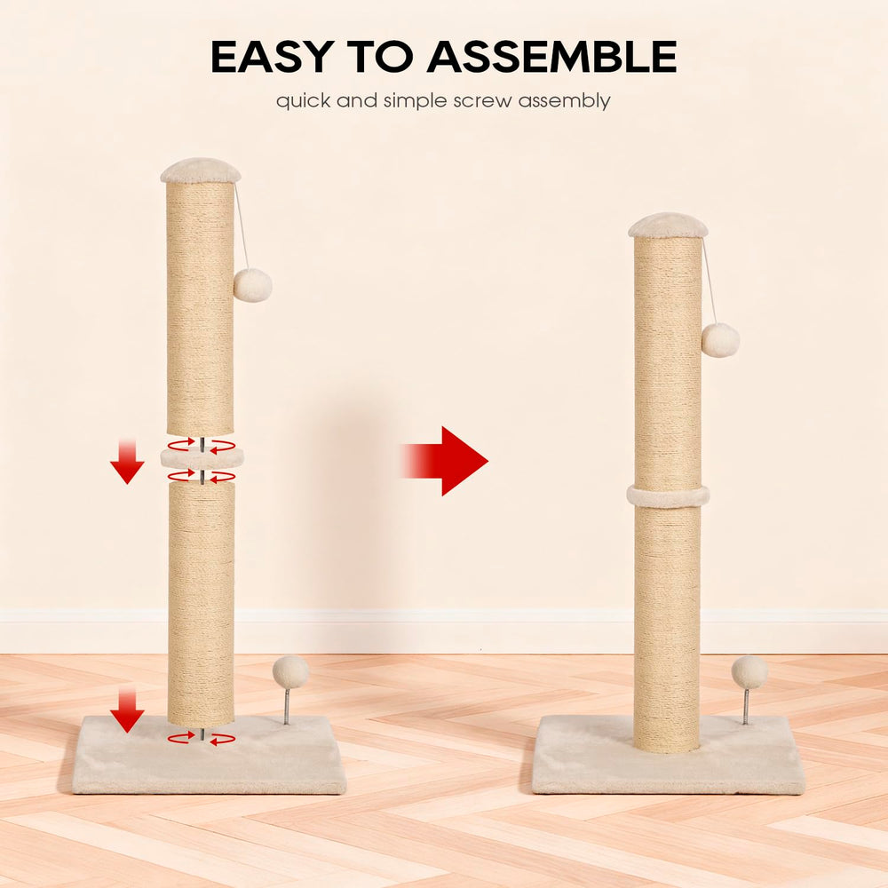FDW beige indoor cat post ideal for apartments.