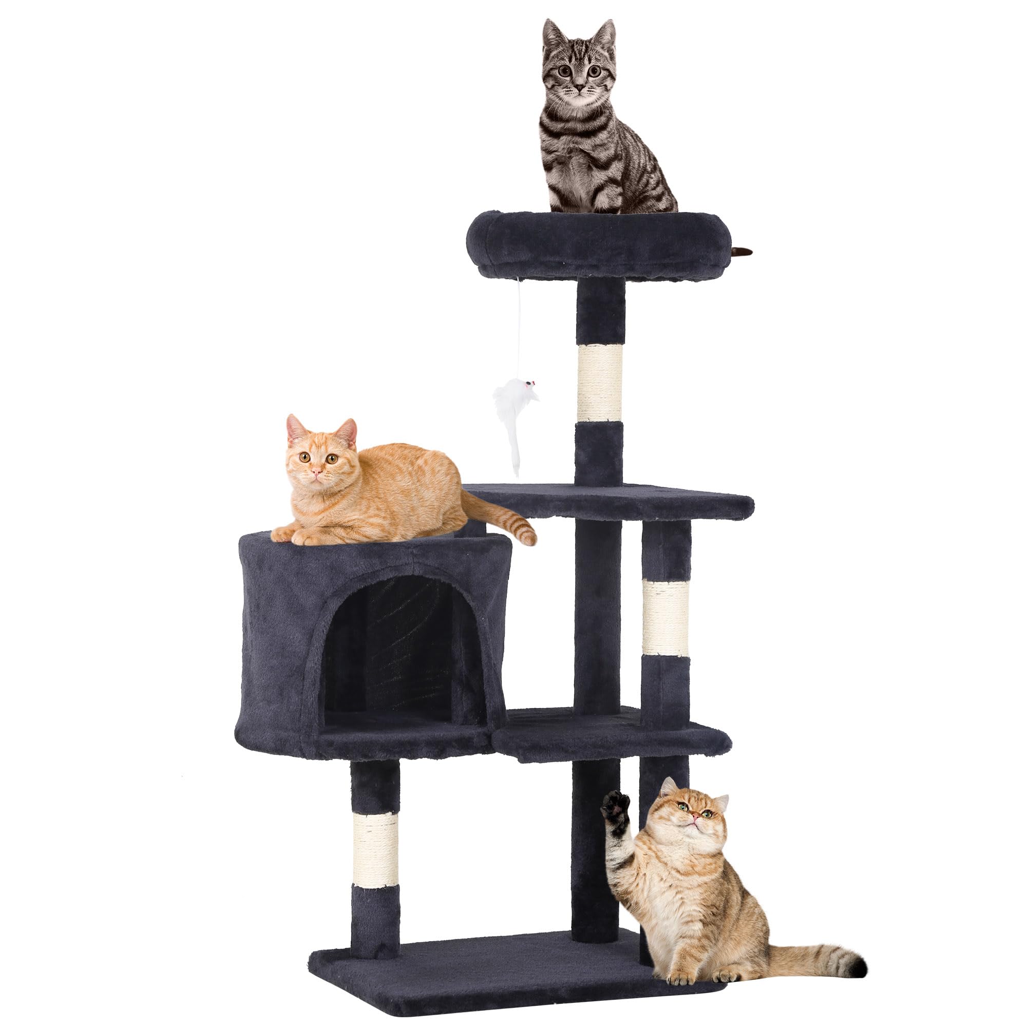 FDW 36-Inch Cat Tree Tower with perches for climbing and lounging