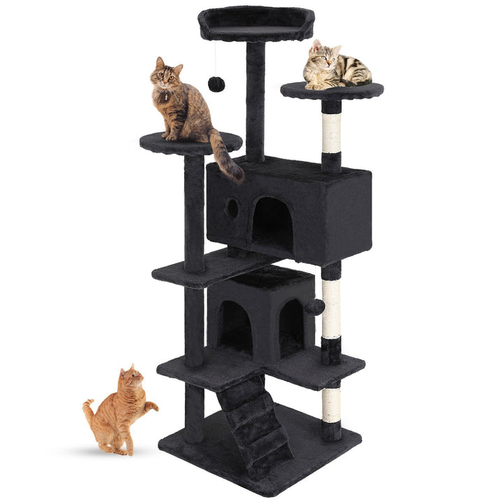 FDW 54-Inch Cat Tree Tower main view showing tall structure for climbing and lounging