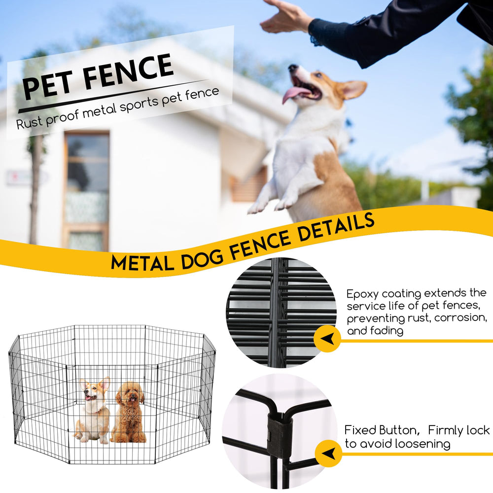 FDW dog pen with anti-rust coating for durable outdoor use.
