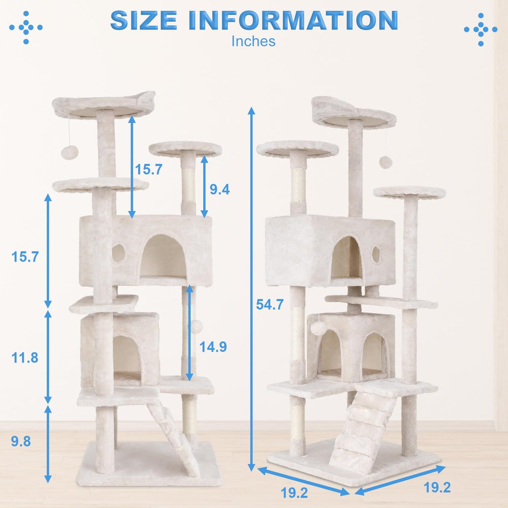 FDW beige cat tree complements modern living spaces.