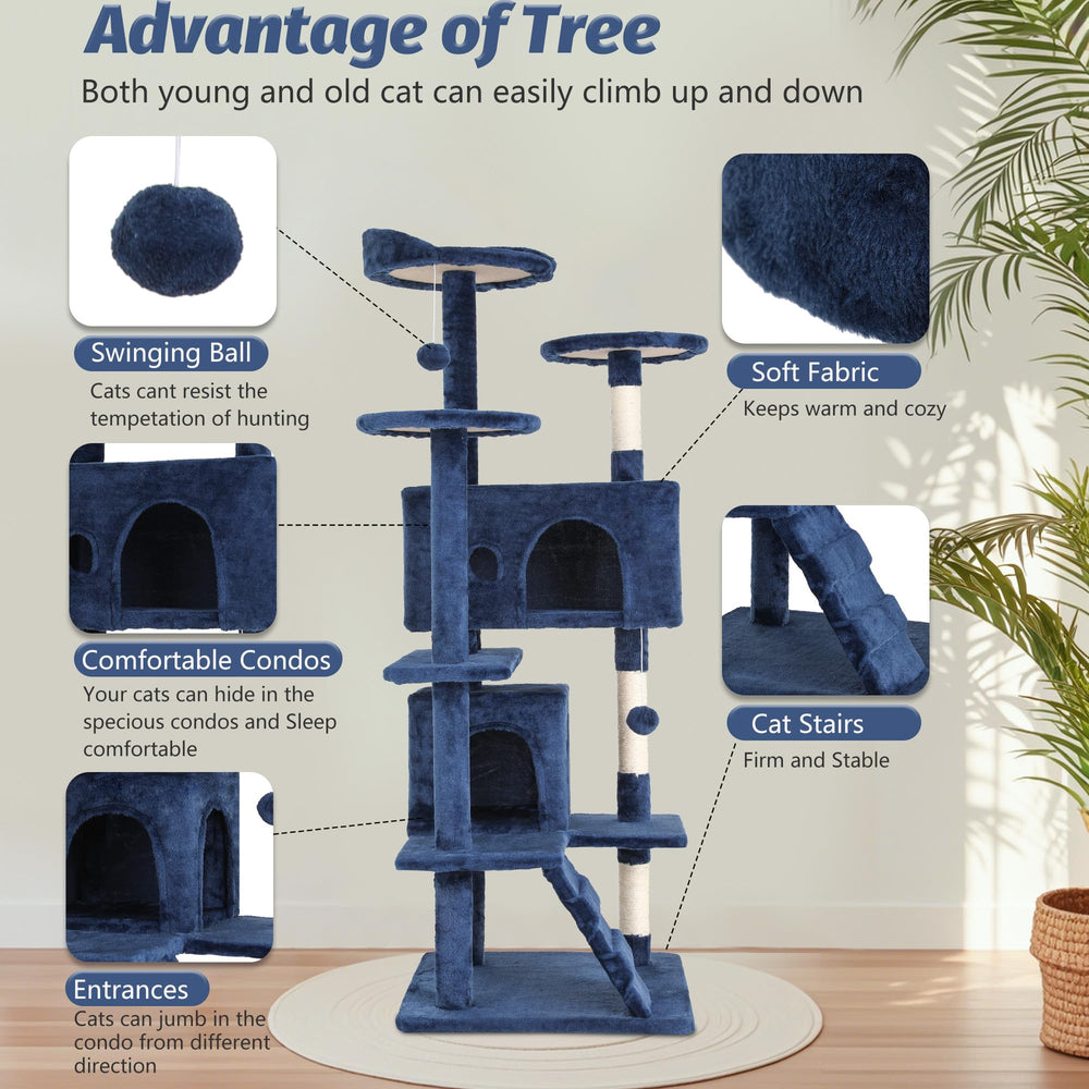FDW plush condos and perches offer cozy hideaways for cats