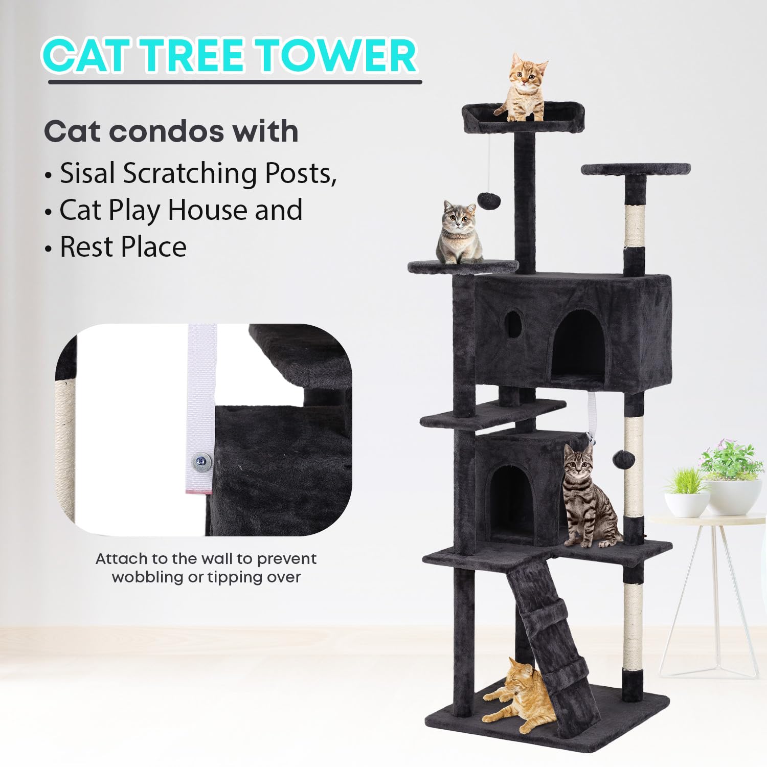FDW cat tree demonstrating easy assembly and modular setup.
