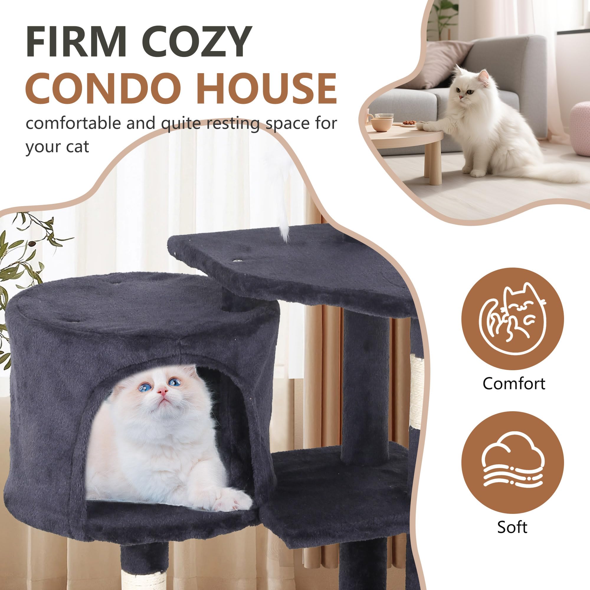 FDW cat tree hanging toy for interactive play