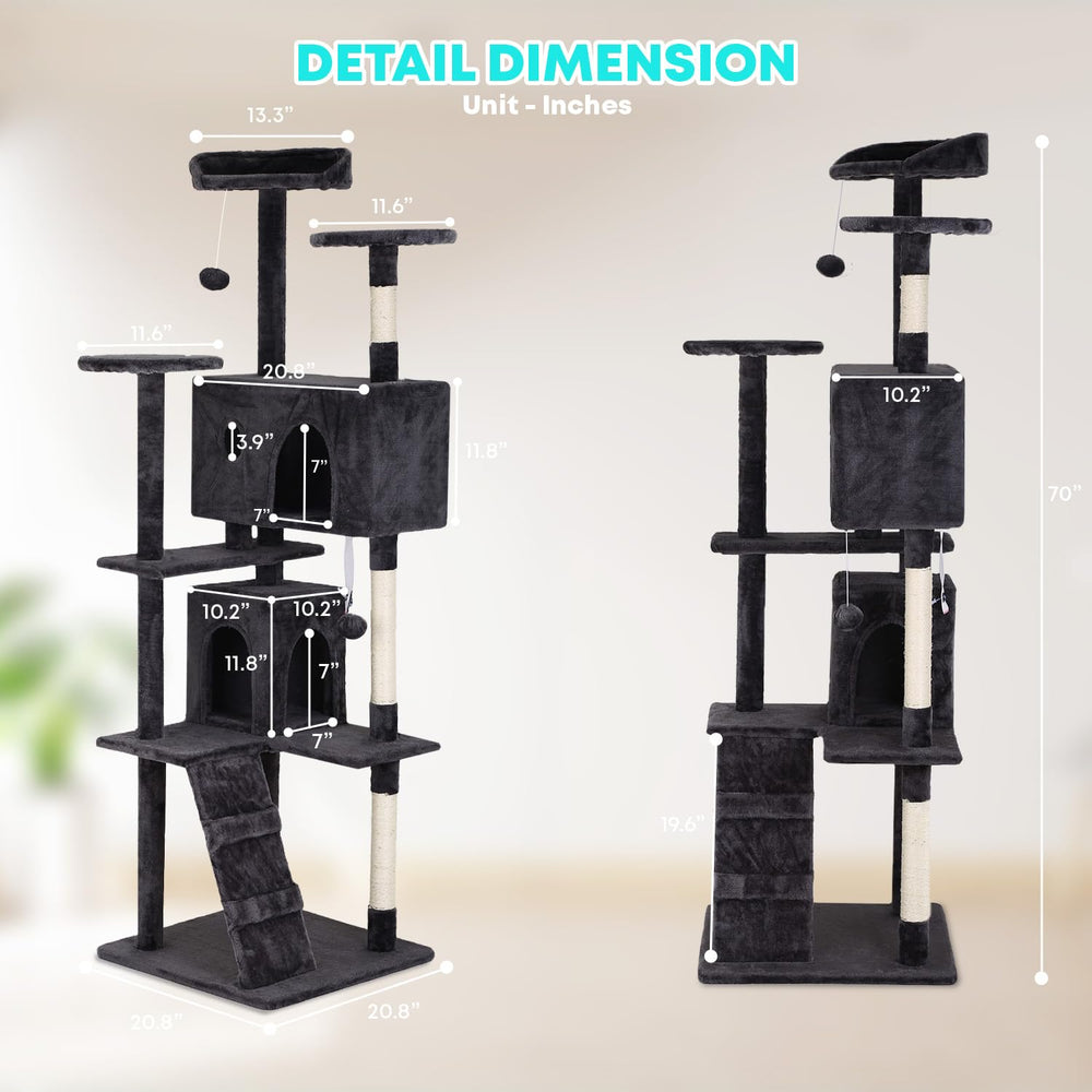 FDW cat tree living room design blends with decor while providing entertainment.