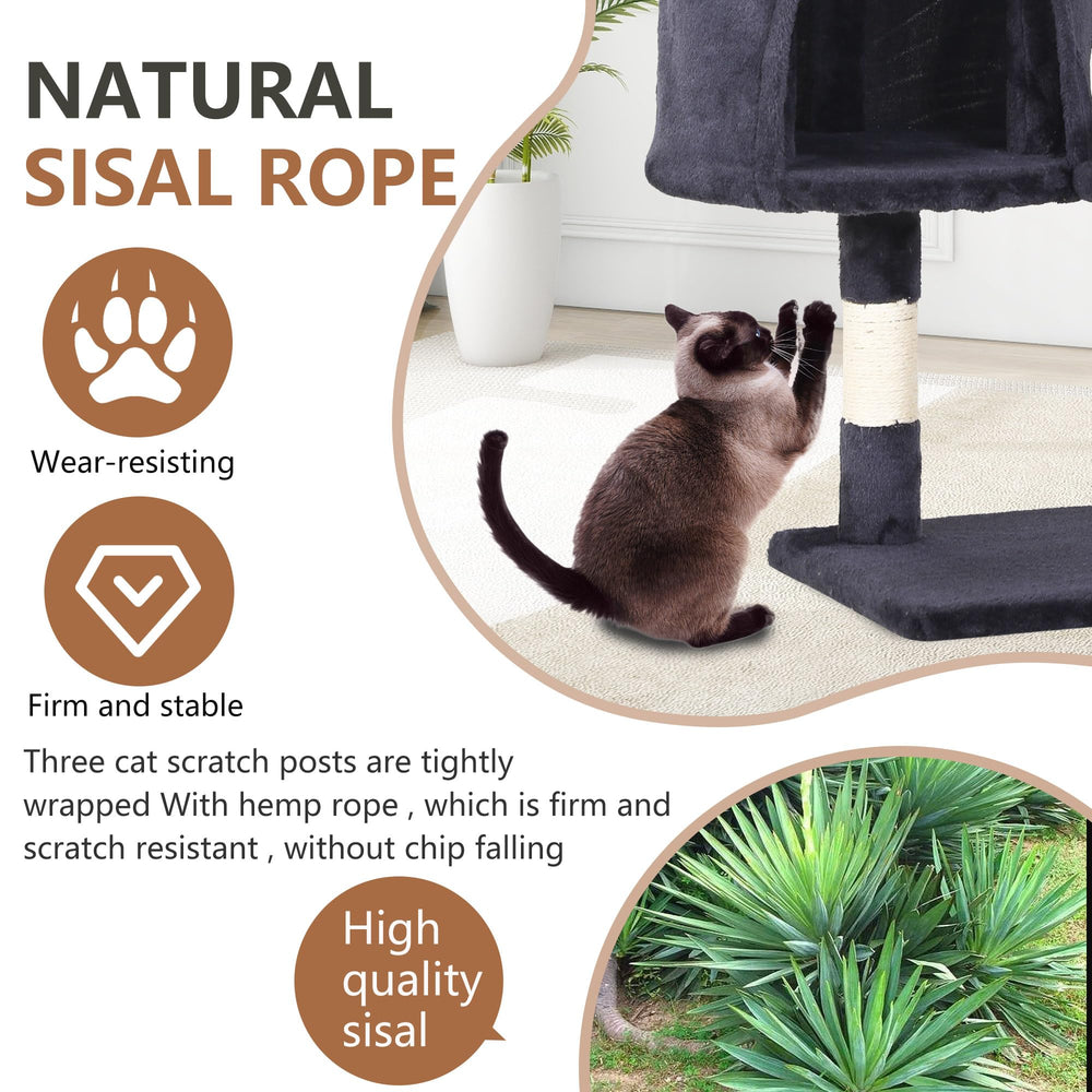 FDW cat tree natural sisal posts for claw maintenance and furniture protection
