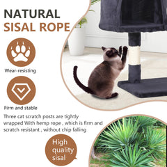 FDW cat tree natural sisal posts for claw maintenance and furniture protection