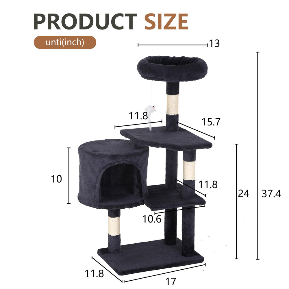 FDW cat tree sturdy base ensuring stable climbing
