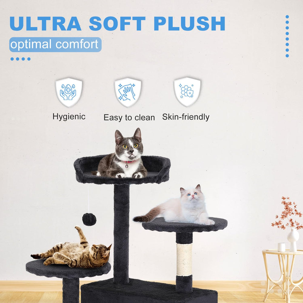 FDW cat tree tower hanging toy boosts exercise and playtime