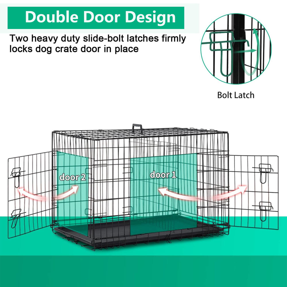 FDW crate featuring a divider panel to separate two pets.