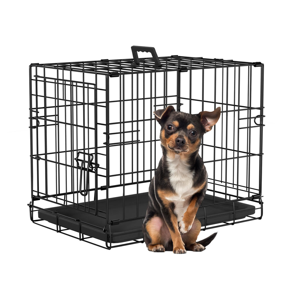 FDW 18-inch foldable dog crate shown for easy storage.