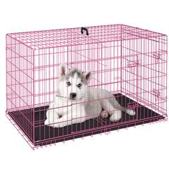 FDW 24in dog crate front door view showing secure double doors for small pets.