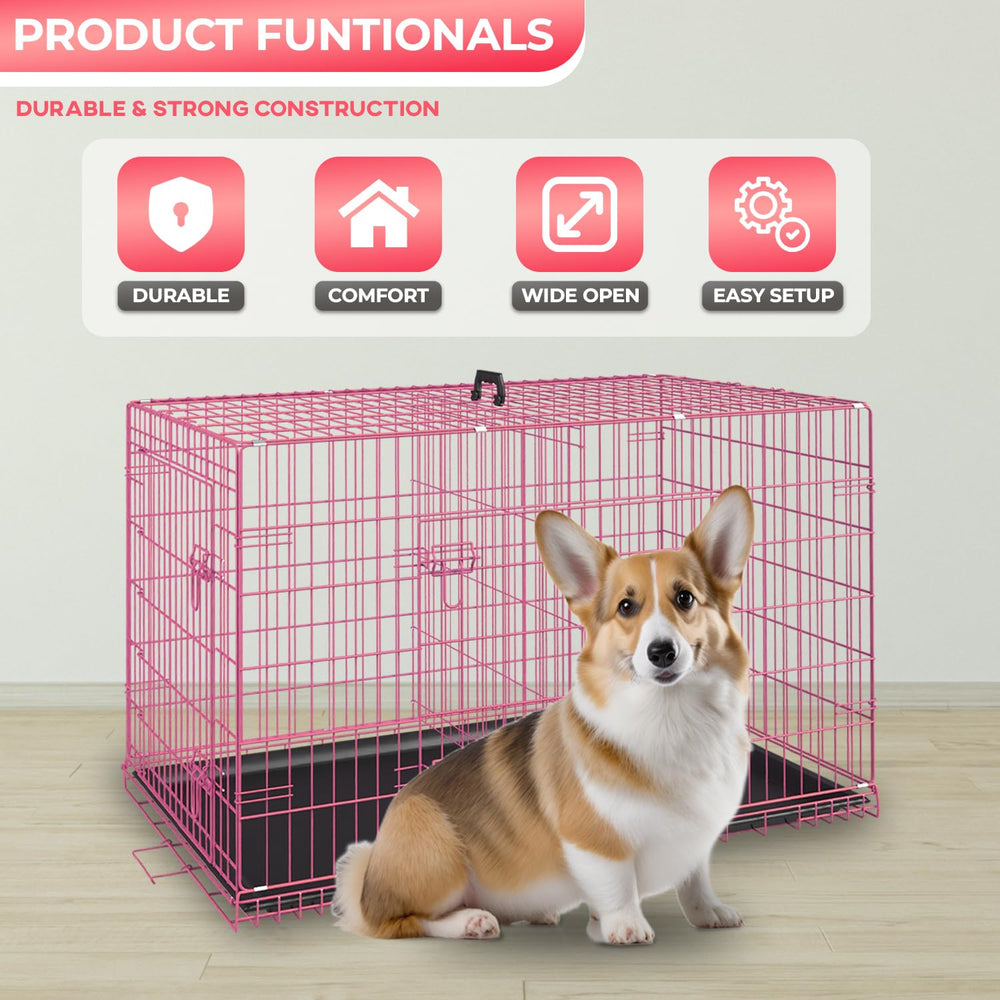 FDW 24in dog crate side door for easy access during use.