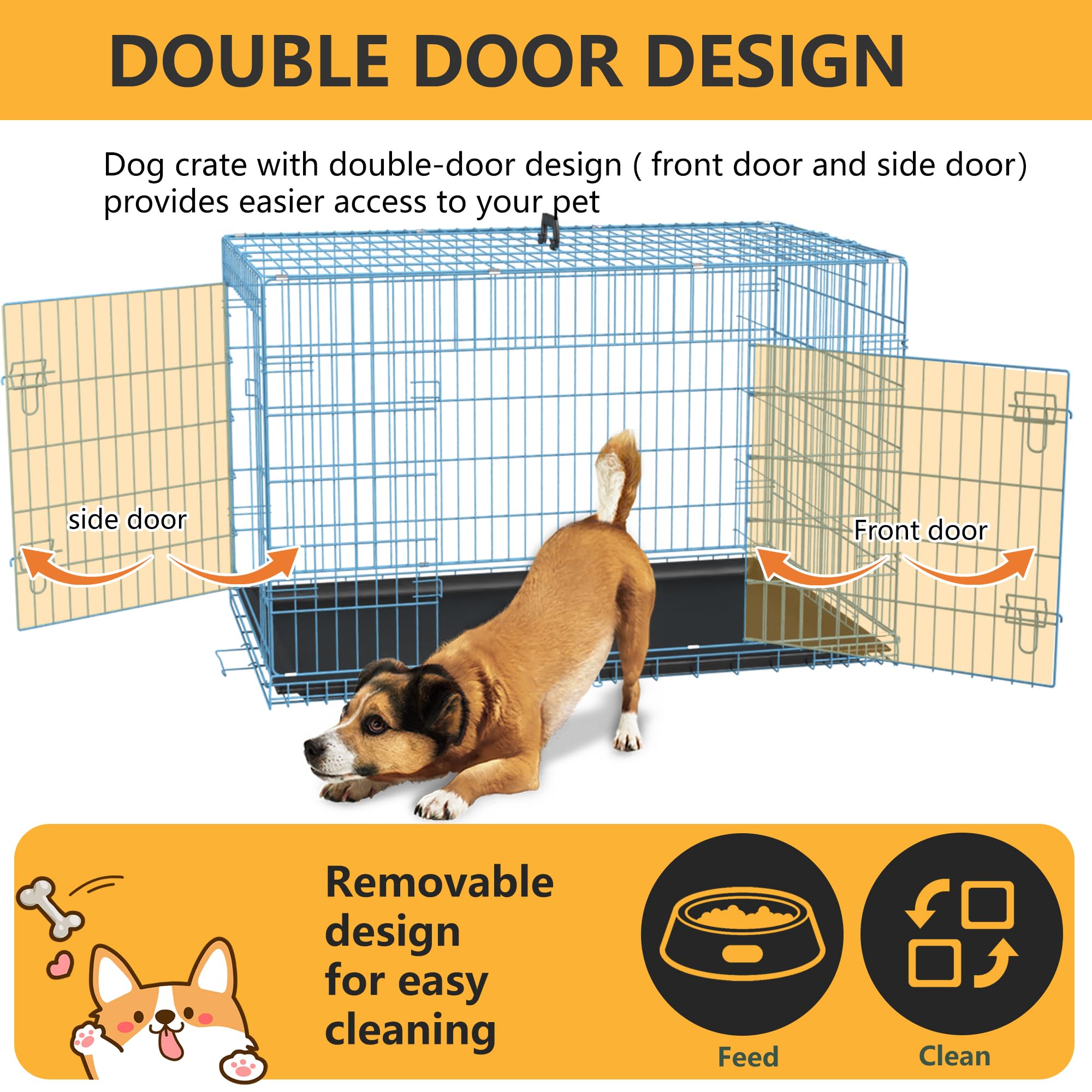 FDW crate with dual doors for versatile placement and access.