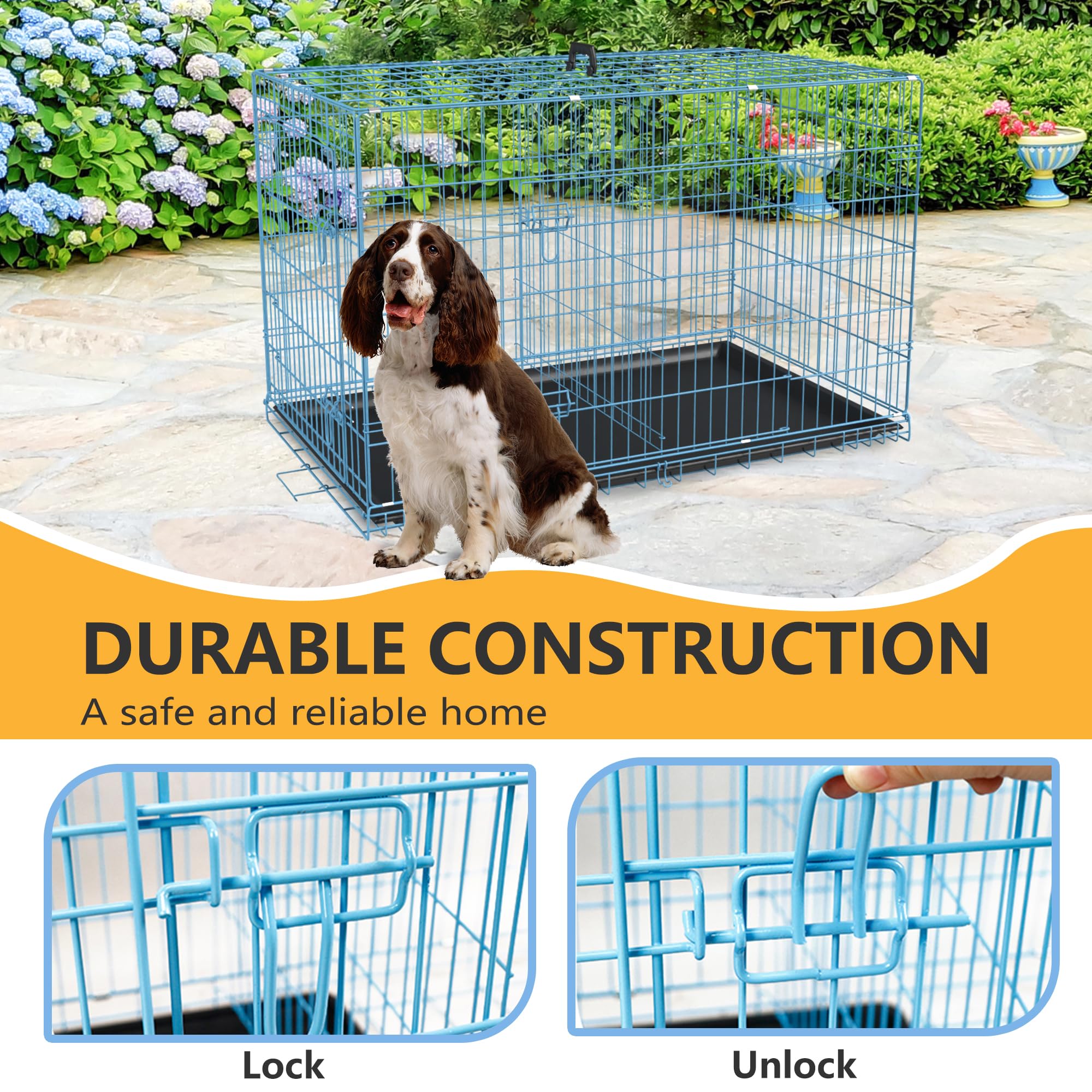 FDW folding design crate ready for travel and storage.