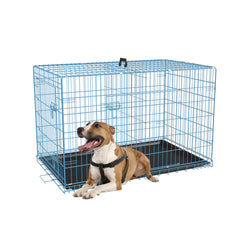 FDW dog crate front view with double doors for easy access and ventilation.