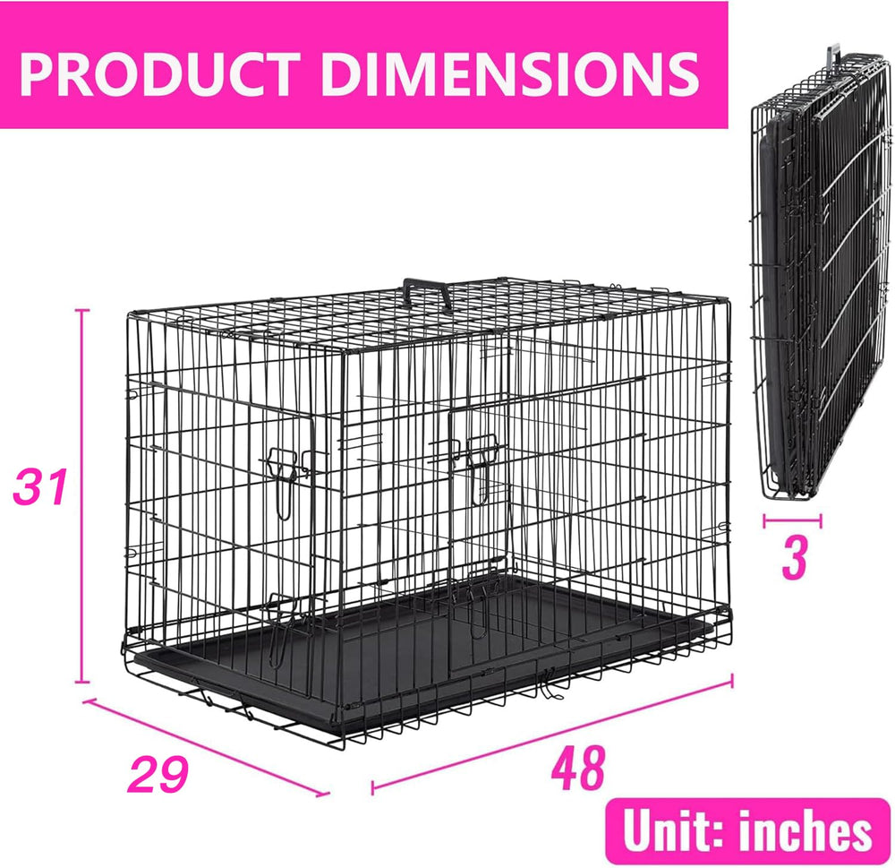 FDW kennel with durable black epoxy coating resisting rust.